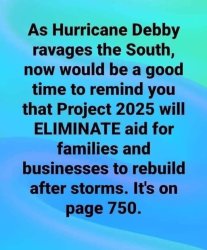 Project 2025 would eliminate aid for natural disasters Meme Template