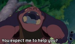 lilo and stich you expekt me ti help Meme Template