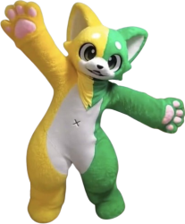 Lemon-Lime Kemono Fursuit(Transparent) Meme Template