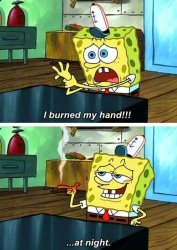 Spongebob at night Meme Template