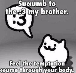 Succumb to the :3 my brother Meme Template