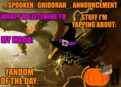 Ghidorah's Halloween announcement template Meme Template