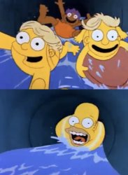 Homer waterslide surprise Meme Template