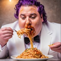 Purple haired spaghetti man Meme Template