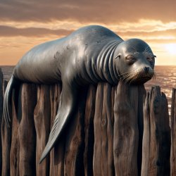 Humanoid seal falling asleep on a fence Meme Template