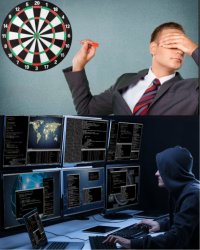 Blind darts and hacker Meme Template