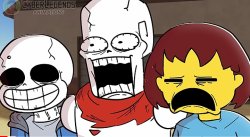 Sans, Papyrus and Frisk shocked Meme Template