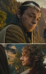 Elrond and young Bilbo Meme Template