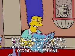 Marge Simpson Hopes She Doesn't Accidentally Order An Elephant Meme Template