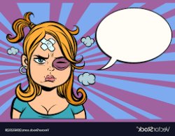 Cartoon Woman with Black Eye Meme Template