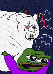 Pepe chased by bear Meme Template