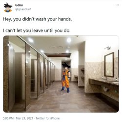 Goku in the bathroom Meme Template