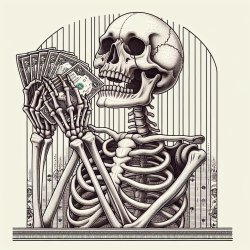 Skeleton Holding Money Meme Template