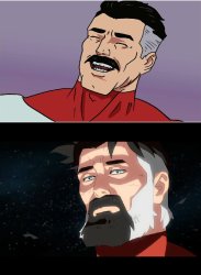 omni man laughing black hole Meme Template