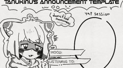 tanukinu announcement template Meme Template