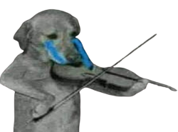 sad dog playing violin Meme Template