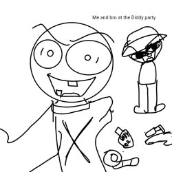 Me and bro at the Diddy party Meme Template