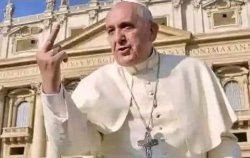 Pope Middle Finger Meme Template