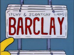 Simpsons Barclay License Plate. Meme Template