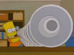 Bart testing megaphones Meme Template