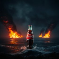 Coca-Cola bottle looking at the stormy sea Meme Template