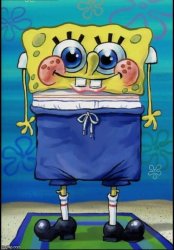 Spongebob with his pants pulled up Meme Template