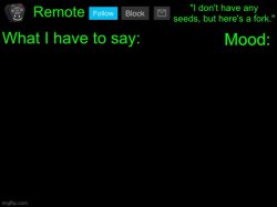 Remote announcement template V2 Meme Template