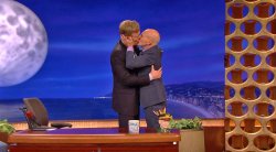 Conan O'Brien Kissing Patrick Stewart Meme Template