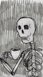 Skeleton coffee Meme Template