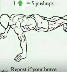 1 Up = 5 Pushups Meme Template