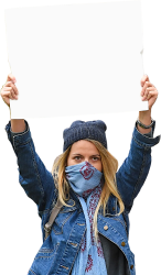 PROTESTOR GAL With SIGN Meme Template