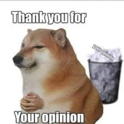 Thank you for your opinion Meme Template