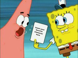 SpongeBob Holding Who On His Picture Meme Template