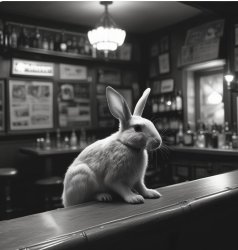 Rabbit at a bar Meme Template