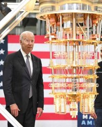 Biden visiting a Quantum Computer Meme Template