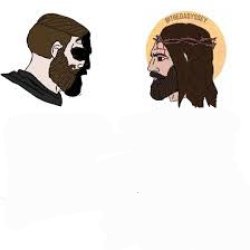 Jesus chad vs doomer chad Meme Template