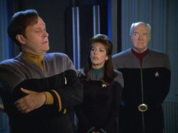 Barclay with Troi and Admiral Paris Meme Template