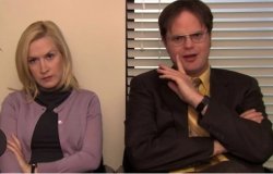 Angela mad at Dwight Meme Template