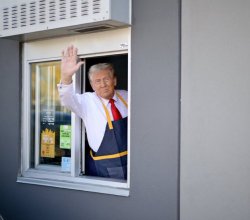 Trump at McDonalds Meme Template