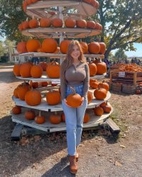 Girl at Pumpkin Farm Meme Template