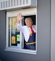 Trump working at McDonald’s Meme Template