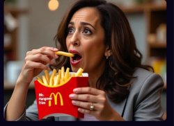 Hobama eating McDonald's French fries Meme Template