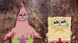 SpongeBob and Patrick Drying Up Meme Template