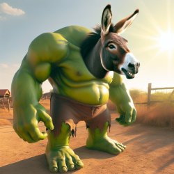 shrek with donkeys head in sunshine Meme Template