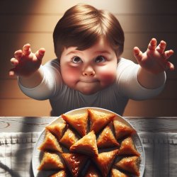 fat boy tries to reach baklava Meme Template
