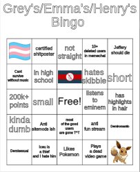 Grey's/Emma's Bingo (Fixed) Meme Template