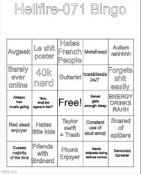 Le Hellfire bingo Meme Template