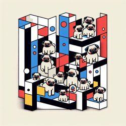 Pugs in a Mondrian painting Meme Template