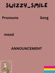 Swizzy_Smile's Announcement Template Meme Template