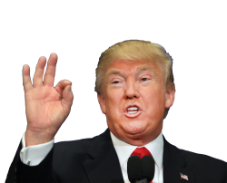 Donald Trump close up transparent Meme Template